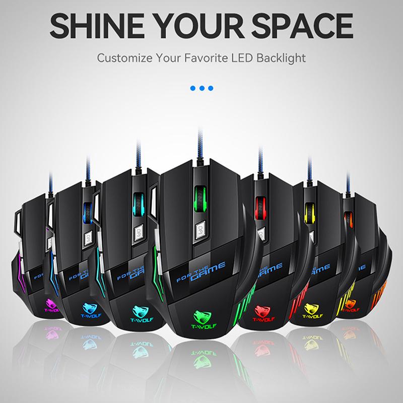 

Rgb Backlit Ergonomic Game Mice 7D Esports Wired Mouse Usb Gaming Mouse For Computer Gamer