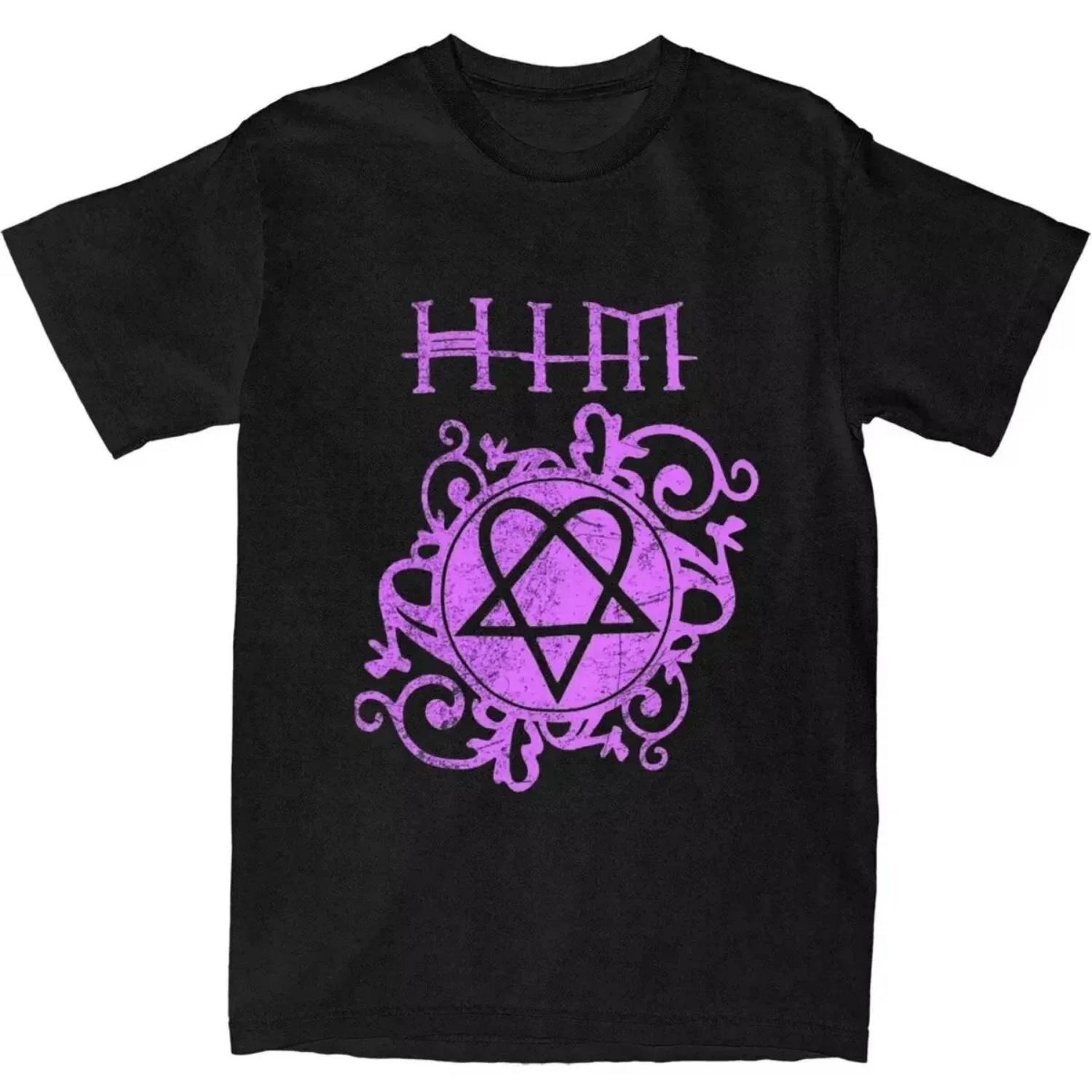 

Him Band Ville Valo Heartagram Love Metal T-Shirt Summer Streetwear T-Shirts Trending Tshirt for Short-Sleeved Tees S чёрный