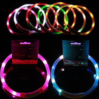 Wiederaufladbares LED-Halsband für Haustiere für Nachtsicherheit
