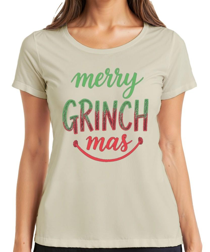 Merry Grinch Mas Christmas Funny Grinch Gift Family Fun Ladies T Shirt