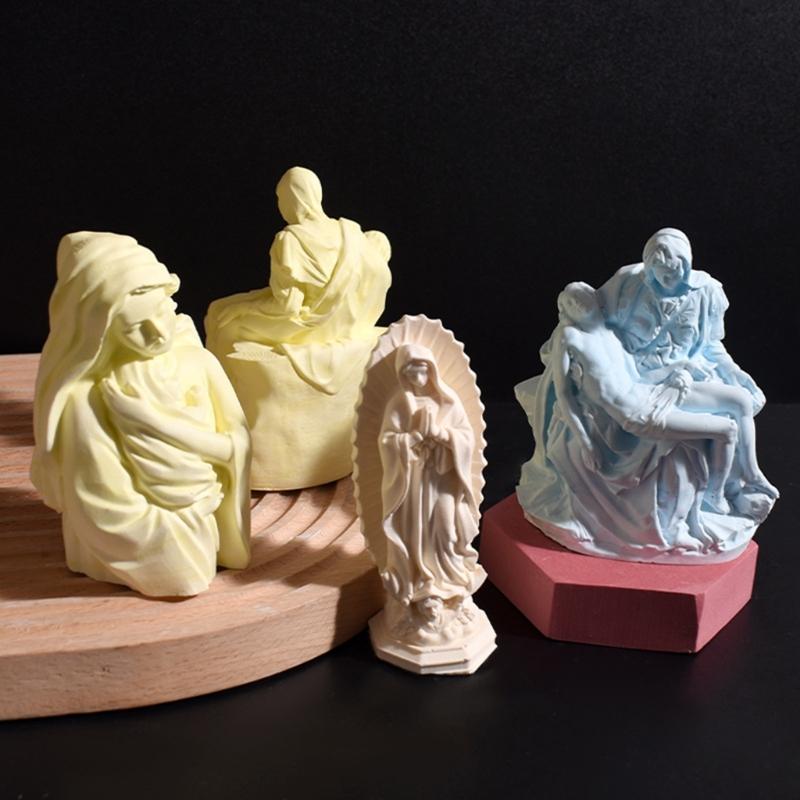 Holy Mother Silicone Mold for Candle Making 3D Mother of God Epoxy Resin Molds Ideal for Craft Ornaments and Home Decors