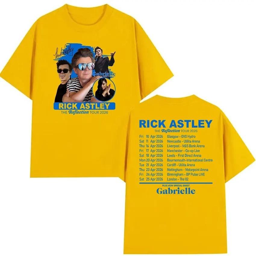 

Rick Astley The Reflection Tour 2026 Print Tshirt Unisex Vintage Fashion Cotton Short Sleeve Hip Hop Streetwear Clothing Tshirt 4XL