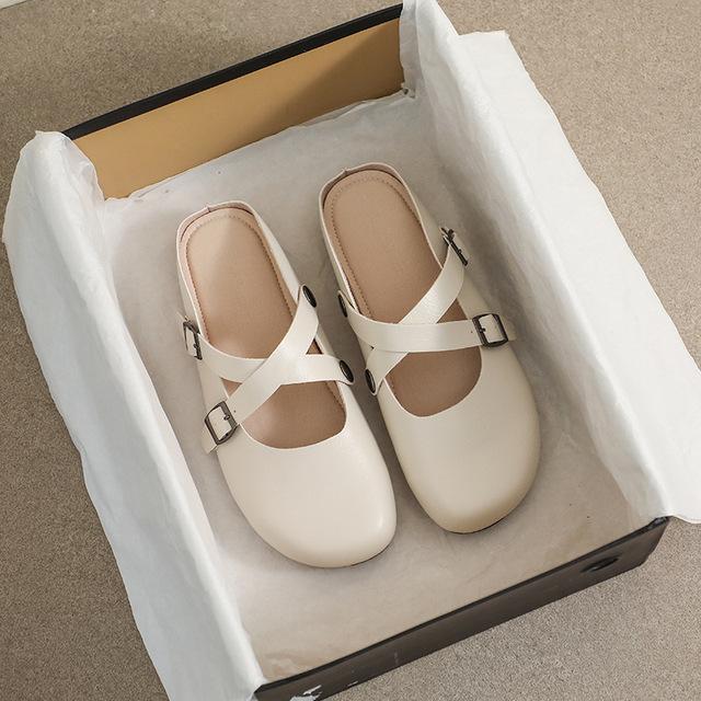 Uued kevadsuvised naiste sussid Mule vabaajajalatsid Muller Ümarpea lameda põhjaga disainiga kontorirõivad