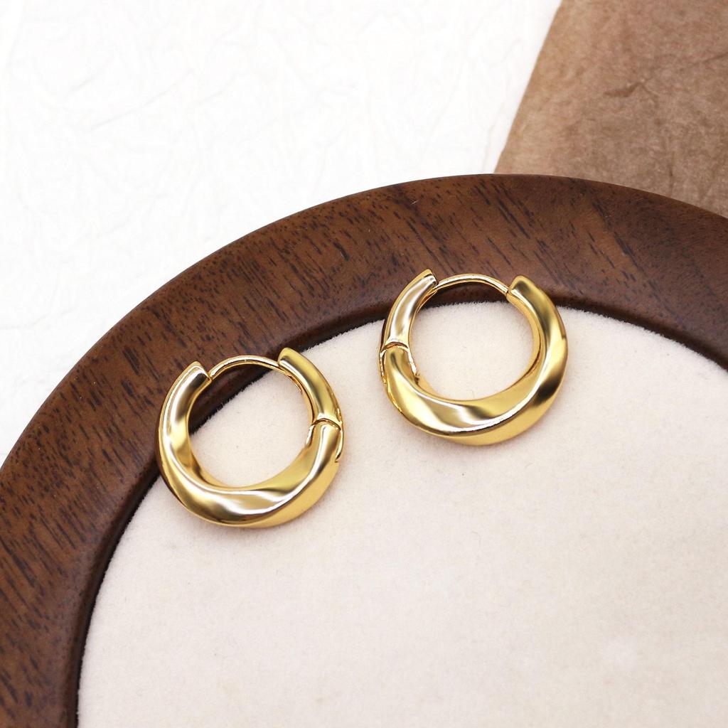 Europäische & Amerikanische Nischen Verdrehte Creolen - Leichter Luxus Metall Retro Design