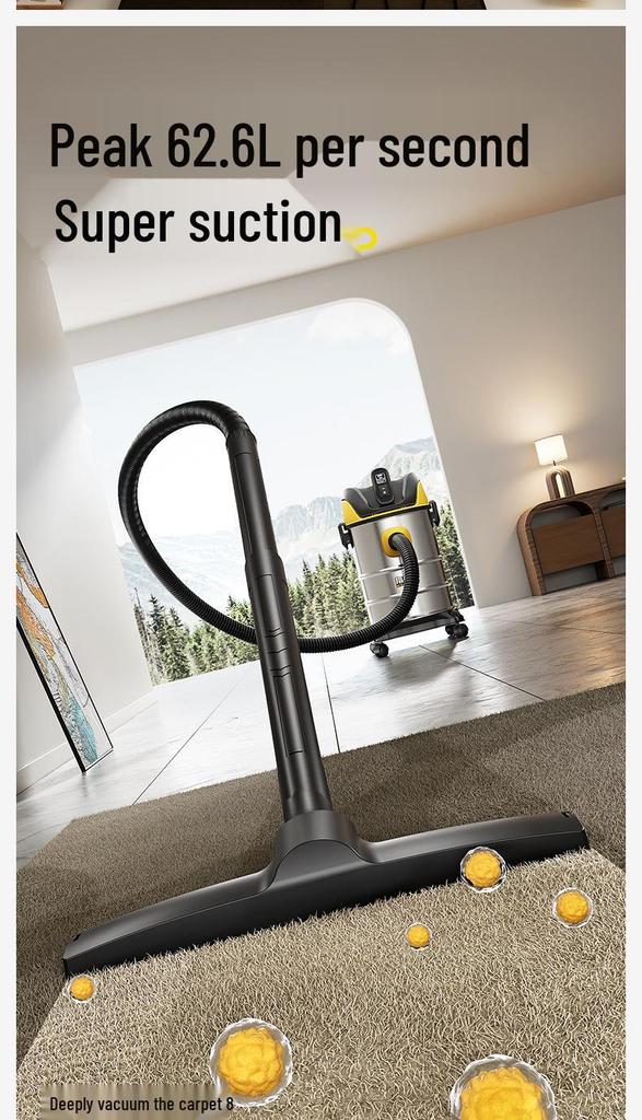 Industrial-Grade Vacuum Cleaner for Home, Car, and Commercial Use with Large Suction for Initial Cleaning and Renovation.