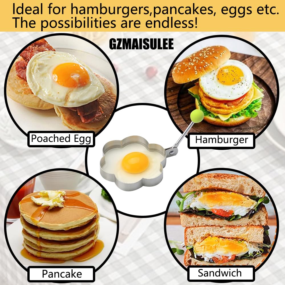 1/5PCS Stainless Steel Egg Molds Ring for Kitchen Utensil Breakfast Baking Pancake DIY Cooking Tool Egg Mold Kitchen Accessories