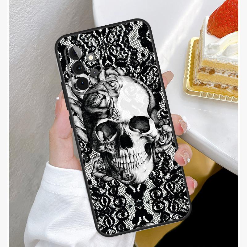 Gothic Skull Case For Samsung Galaxy A15 A25 A35 A55 A51 A71 A12 A32 A52 A13 A33 A53 A14 A34 A54 Cover
