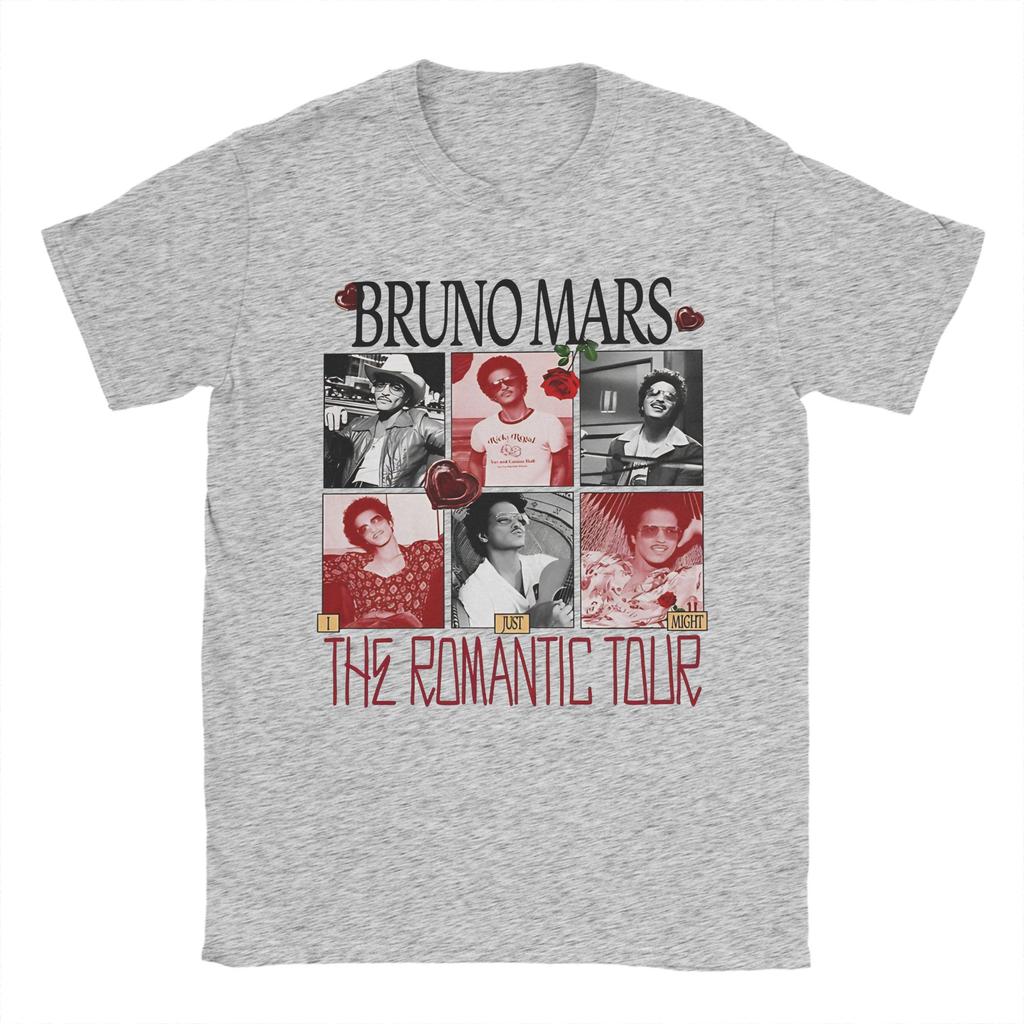 The Romantic Tour Bruno Mars 2026 TShirt Unisex Awesome Pure Cotton Tees Round Neck Short Sleeve T Shirts Summer Clothing