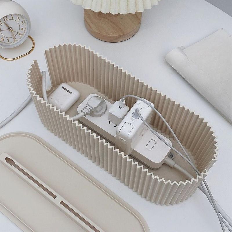 Large Capacity Wire Management Box Dustproof Desktop Organizer for Power Strips Chargers Cables Data Line Storage Case