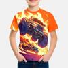 Monster Jam Monster Truck Kids T-shirt All Over Print Short Sleeve Tee Summer Casual Tops Racing Car Graphic Children Clothing