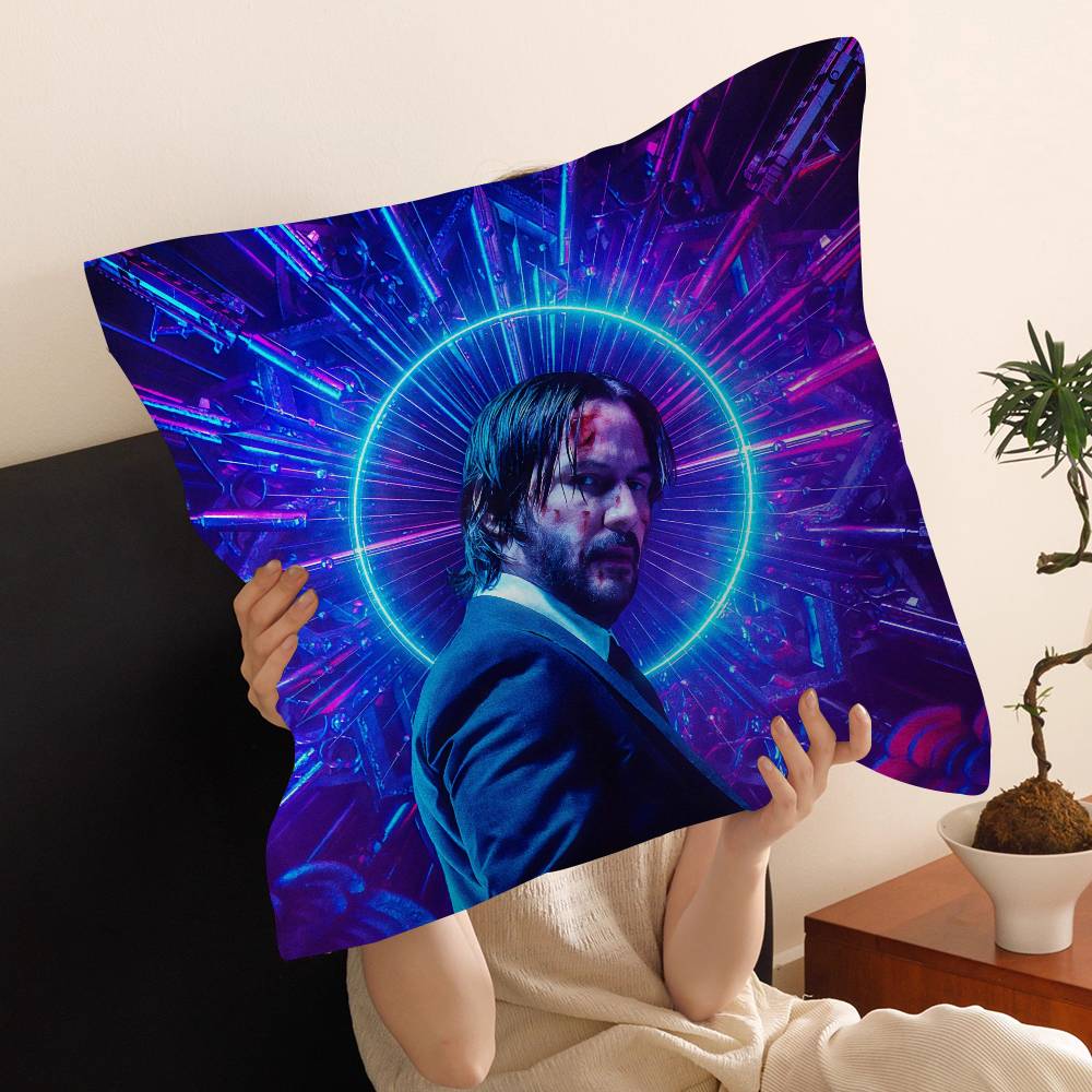 Action Movie J-John Wick Cushion Cover Car Throw Pillow Case For Sofa Car Christmas Gift 40X40Cm 45X45Cm