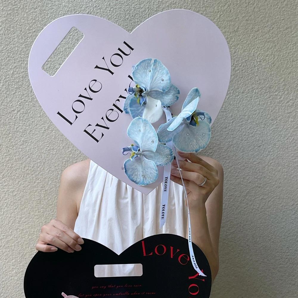 Flower Handbag Packing Material Heart-shaped Bouquet Handheld Flower Box New Flower Wrapping