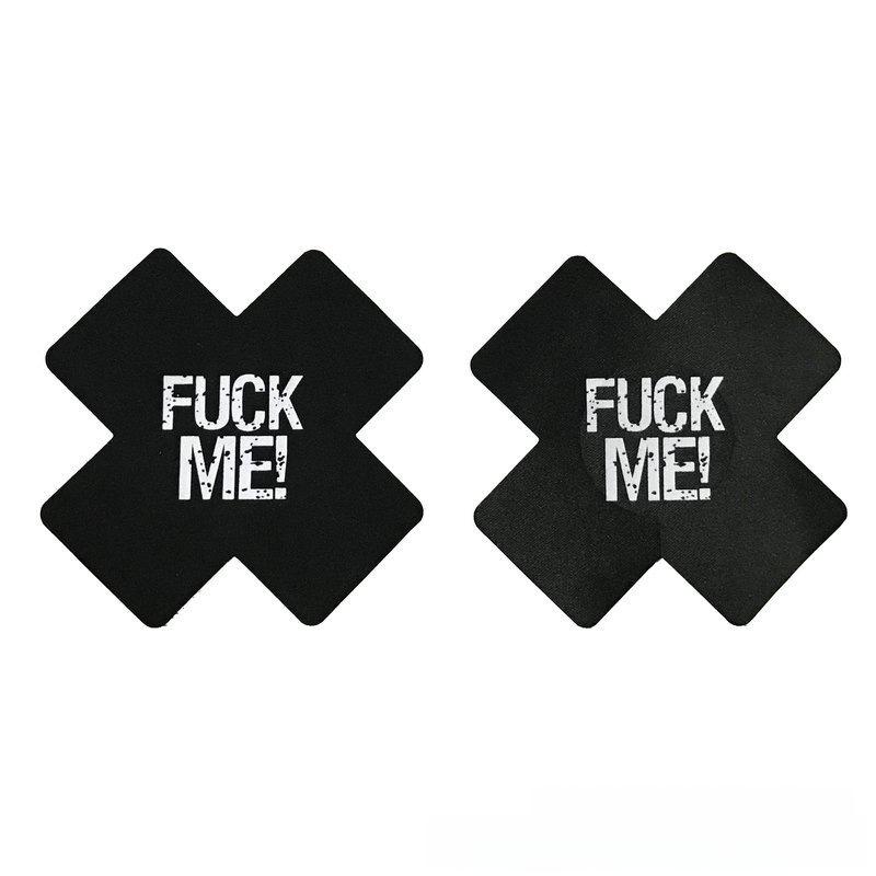 Luminous X-shaped Heart Nipple Covers - Black, Rose Red, White