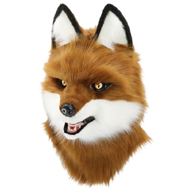 Kožušinový plyšový kostým Vlčí maska Celá hlava Pokrývka hlavy Klobouk Realistický design Pokrývka hlavy pro Halloween a večírky Převlékání