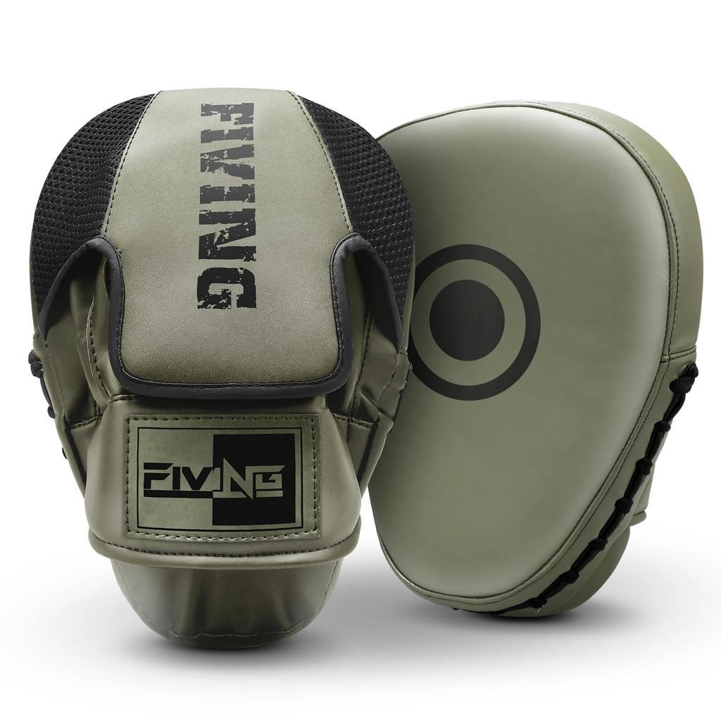 FIVING Punching Boxing Mitts for Martial and Set of 2 Mitts, Training, Taekwondo, MMA, Arts, Karate, Kickboxing, More, Ambidextrous, (Olive Green)