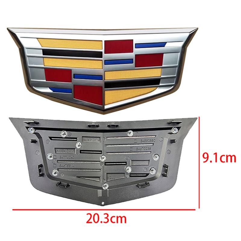 2PCS Car Front Rear Logo Cover Grille Trunk Badge Stickers for Cadillac CT4 2025 2024 2017 2020 Replacement Emblem Accessories