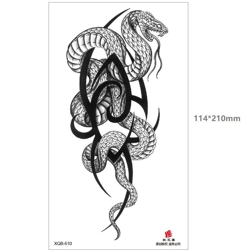 Dragon Wolf Tiger Black Water Transfer Simulation Disposable Temporary Half-Arm Animal Set Tattoo Sticker