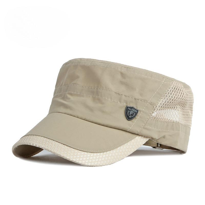 Quick Dry Military Cap for Men Women Summer Mesh Breathable Flat Top Hat Sun Protection Outdoor Sports Casual Cadet Cap Thin Peaked Hat