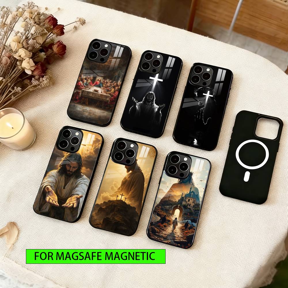 Jesus Christ Phone Case For iPhone17,16,15,14,13,12,11 Plus,Pro Magnetic with Magsafe Wireless Charging
