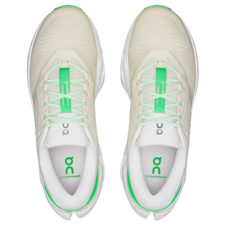 Men's Sneakers On Running On Cloudrunner 3 Running Shoes Men's Low-top Ecru Green