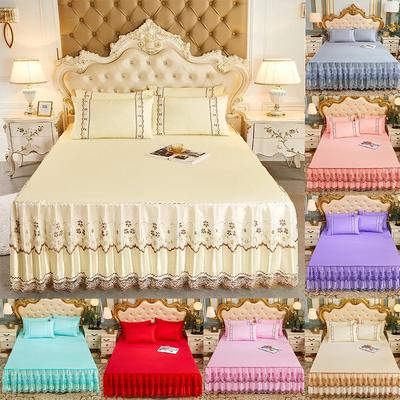 Bedspread On The Bed Wedding Bed Sheet Bed Cover Blanket Fabric Princess Style Lace King Queen Size BedSkirt