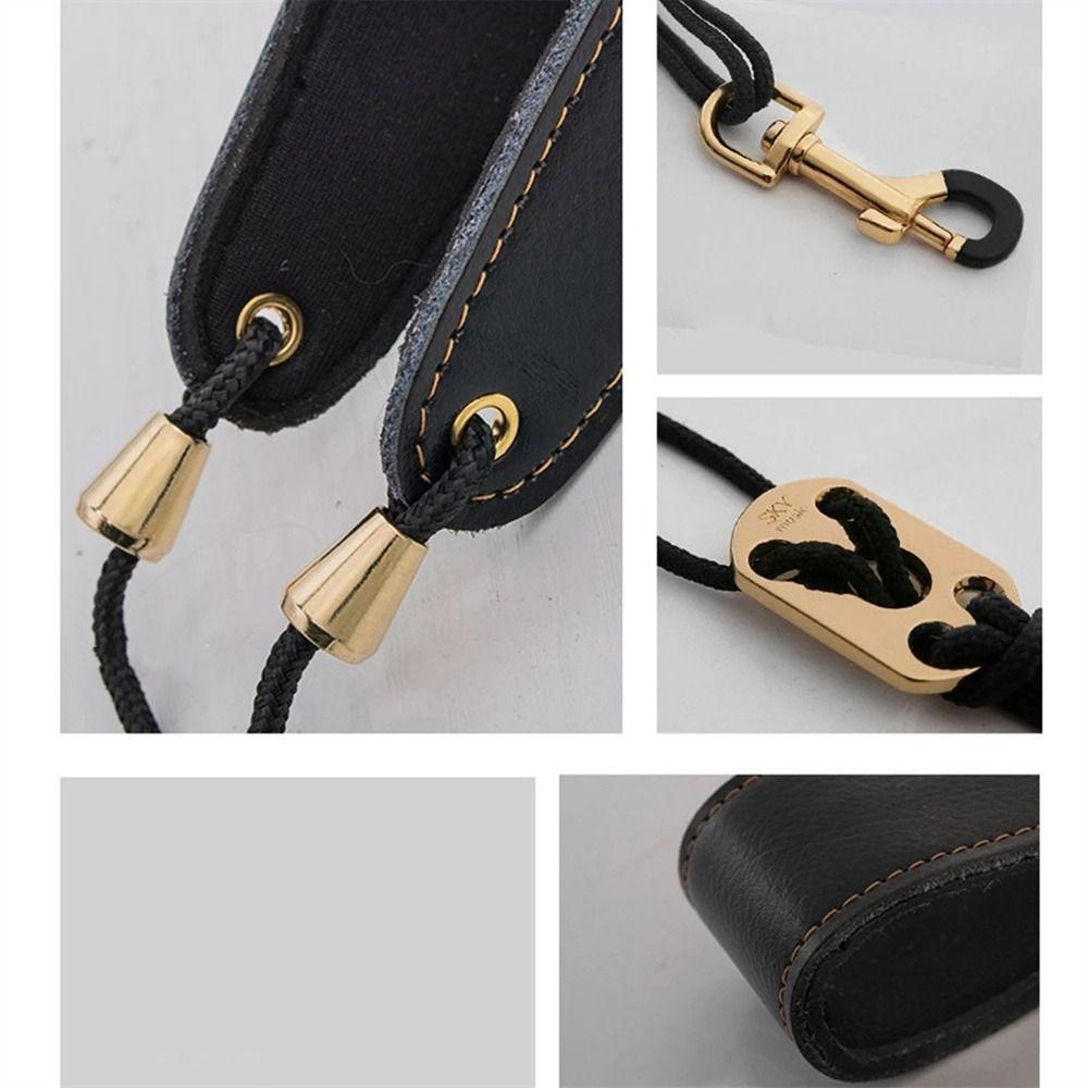 Curea de gât din piele pentru saxofon, protecție gât, curea de umăr pentru saxofon sopran, tenor, alto, bariton