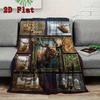 Deer Collection Wall Art 2D Flat Pattern Flannel Blanket, High Quality All Seasons, Home Decor, Warmth and Comfort, Perfect for Christmas Gifts.