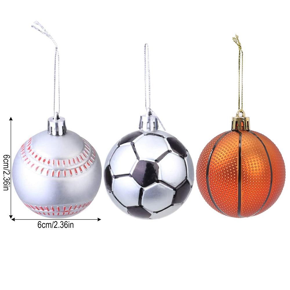 6pcs Christmas Balls Christmas Tree Ornament Home Christmas Hanging Pendant New Year Sports Theme Party Decoration Gifts Navidad