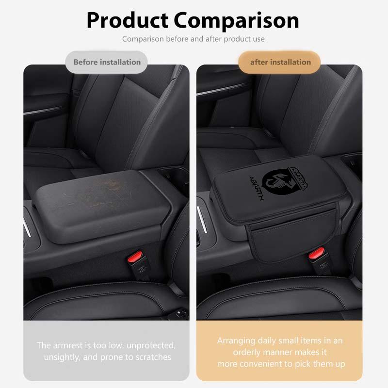 For Abarth Car Armrest Mat Center Console Leather Protection Cushion FR FIAT 500 Doblo Tipo Panda Ducato Punto Stilo