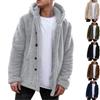 Herbst und Winter Herren einfarbig Kapuze Fleece Mantel Fleece Mode Trend Herrenmode