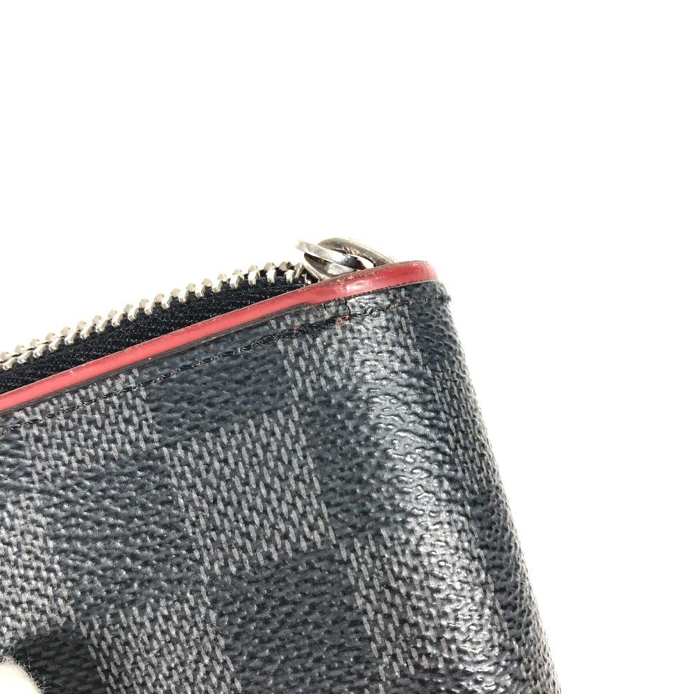 Louis Vuitton N63304 Damier Graphite Zippy Wallet Zip Around Wallet Black/Red