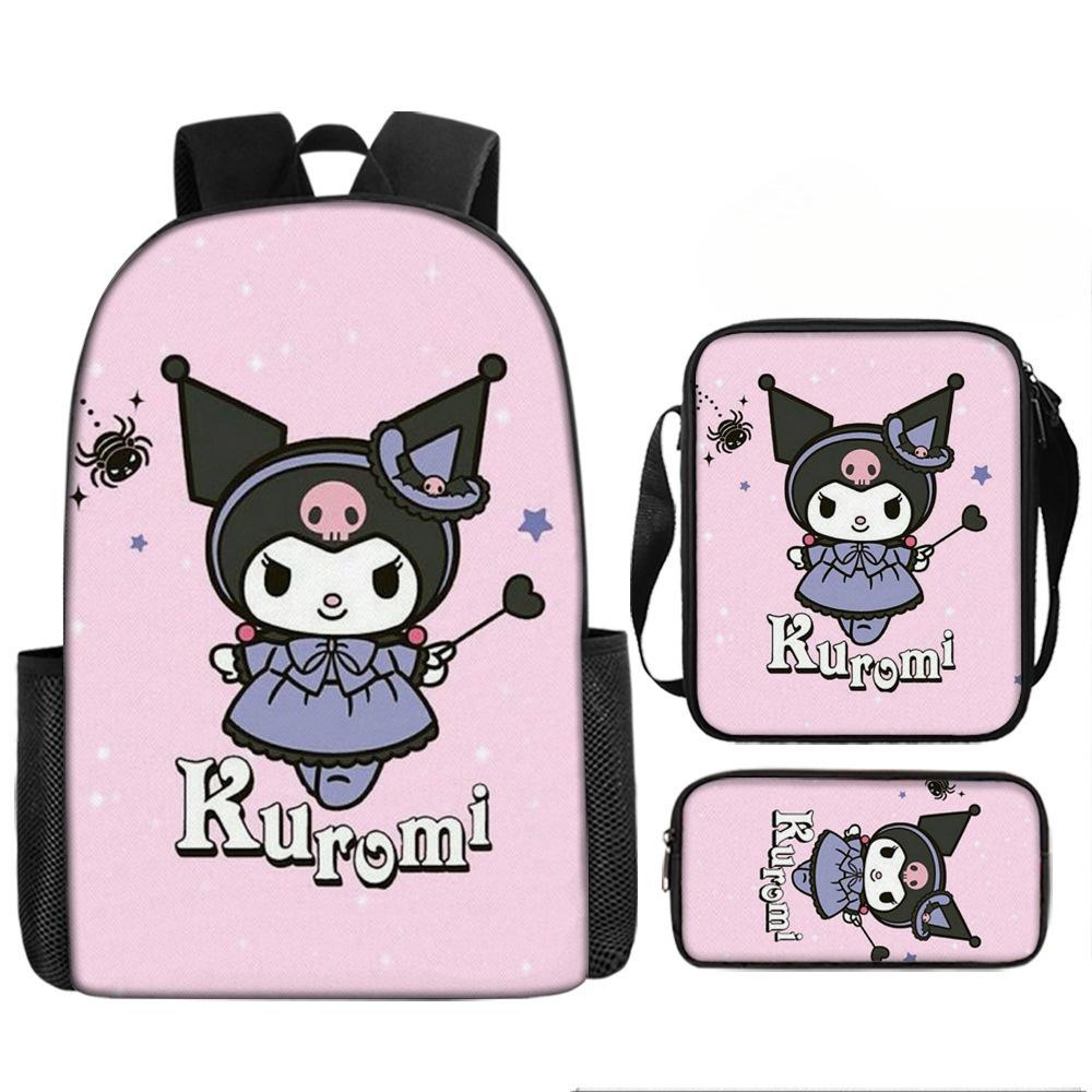 School Bag Student Backpack Cute Girl Lightweight Backpack Large Capacity Three-Piece Backpack