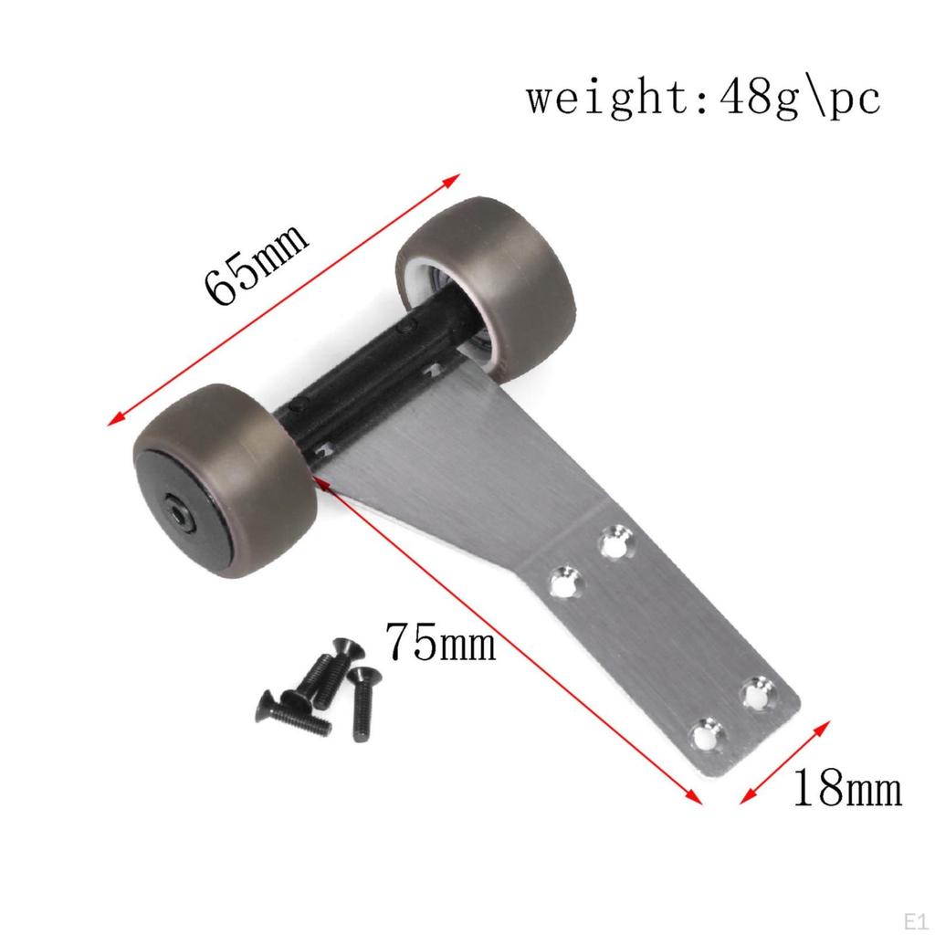 1/18 Wheelie Bar Stainless Steel RC Hard Rubber Wheels Red