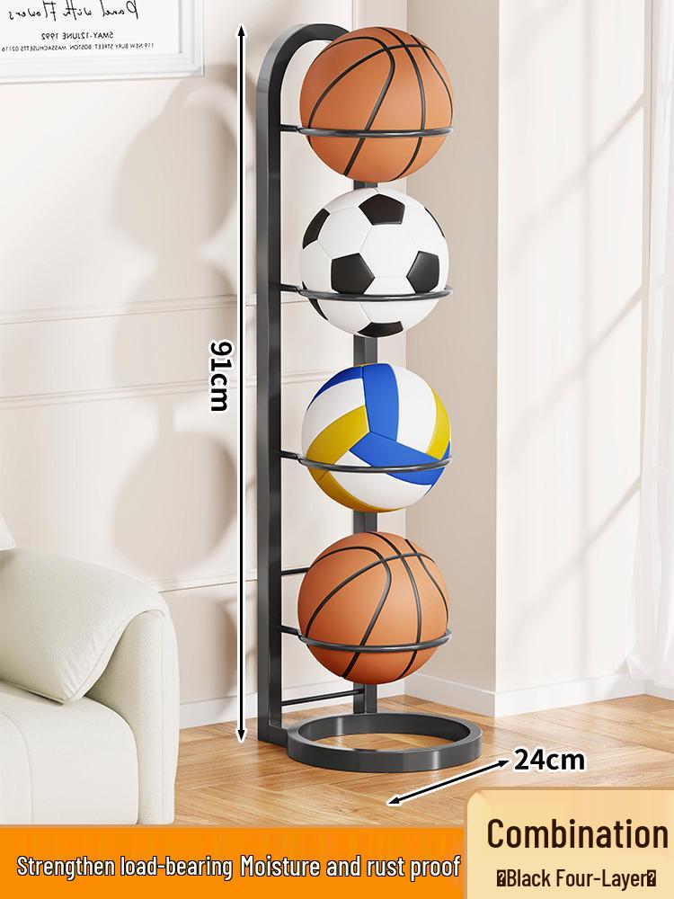 Foldable Multi-layer Sports Ball Storage Rack for Home