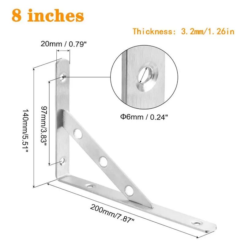 Stainless steel bracket 10 or 8 , heavy-duty solid triangular wall mounted bracket corner bracket