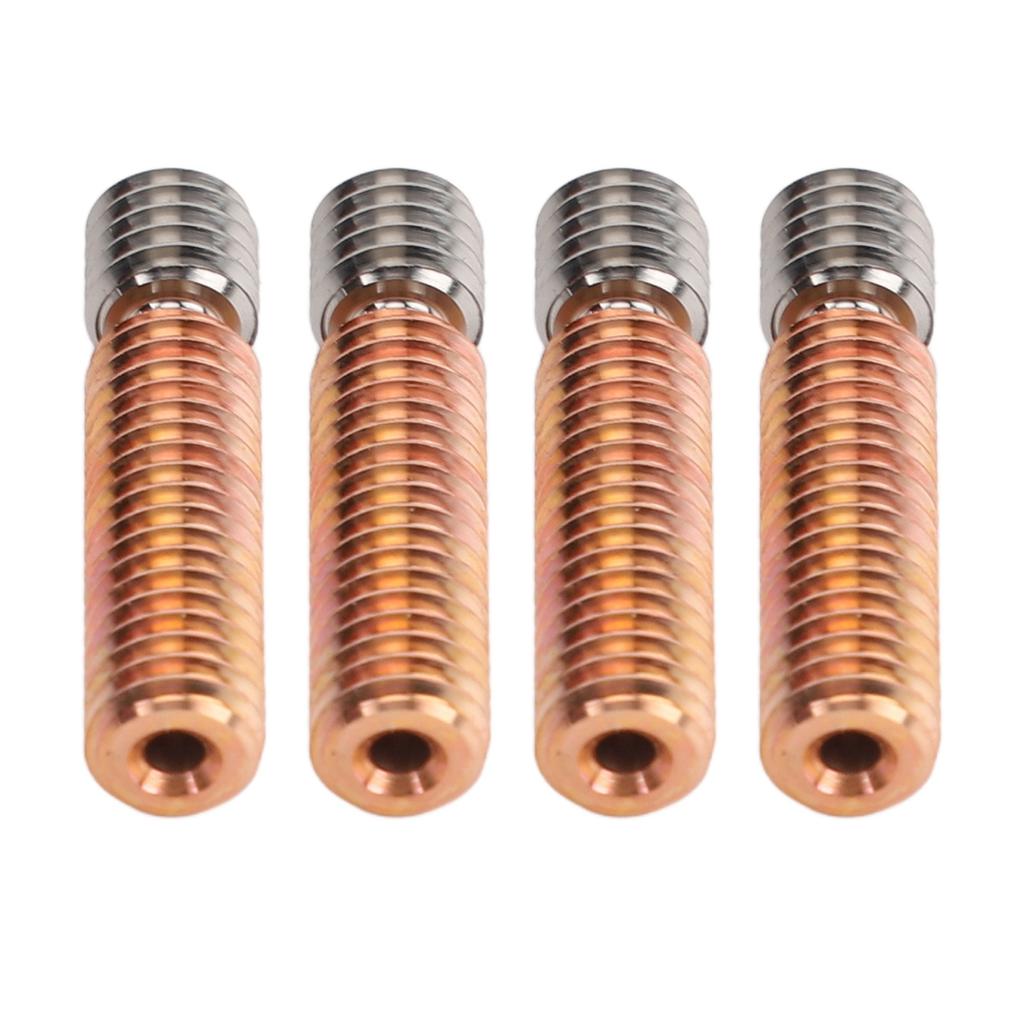 4pcs 3D Printer All Metal Heatbreak Professional Copper Alloy Extruder Throat Tube Replacement for