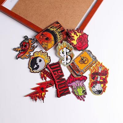 10 Pcs/pack  Fusible Embroidery Patch Iron On Patches For Clothing Thermoadhesive Patches For Jackets Jeans Backpack Ironable Sewing Patch