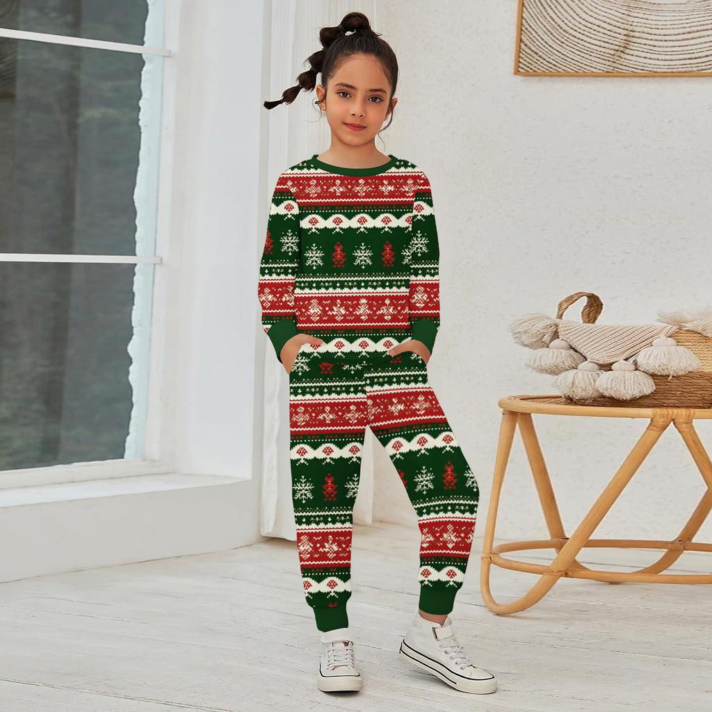 Kids' Long Sleeve Loose Pullover Letter Print Drawstring Hooded Sweatshirt Sweatpants Set