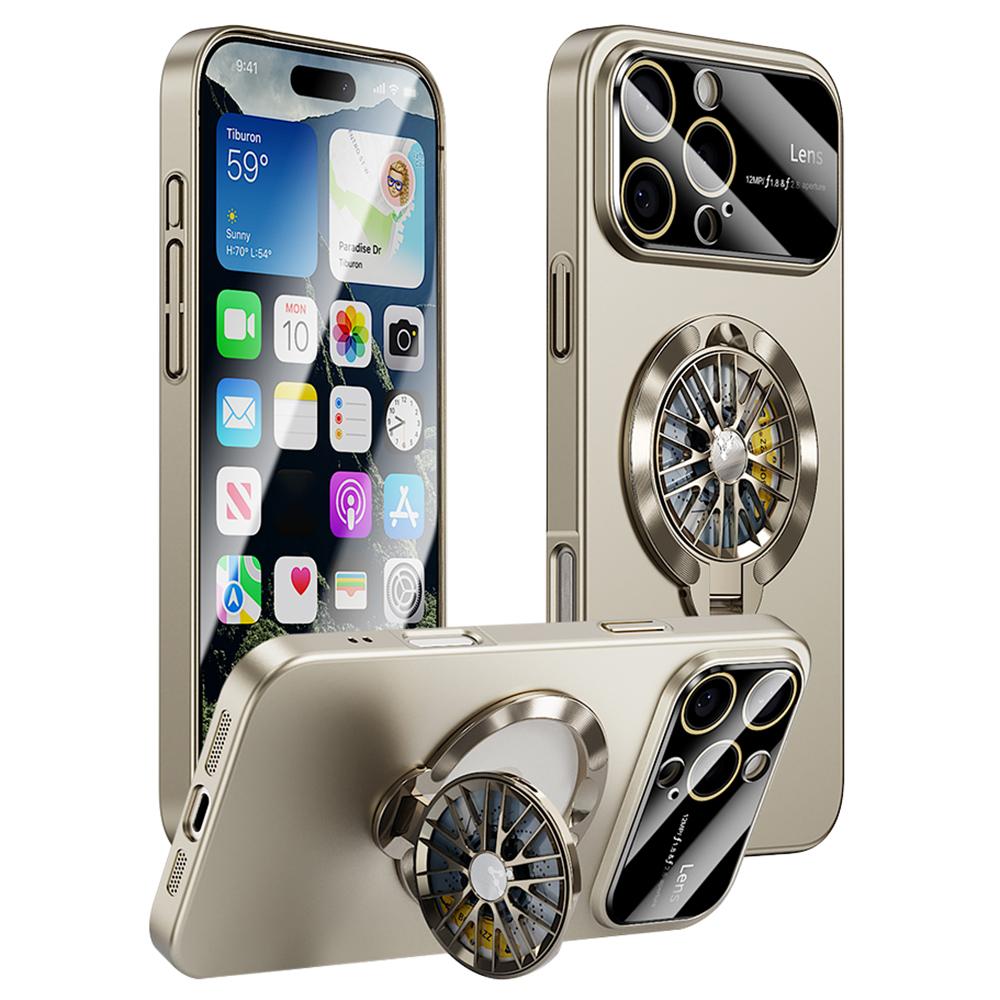 

For iPhone 16 Pro Max Case Compatible with MagSafe Hard PC Kickstand Phone Cover Titanium