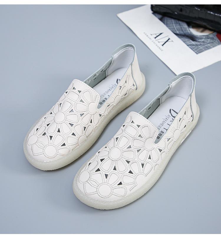 2026 New Large Size Women's Shoes Spring and Summer Version of Hollow Flat Shoes Women's Foot Soft-soled Tsutsu Shoes Woman