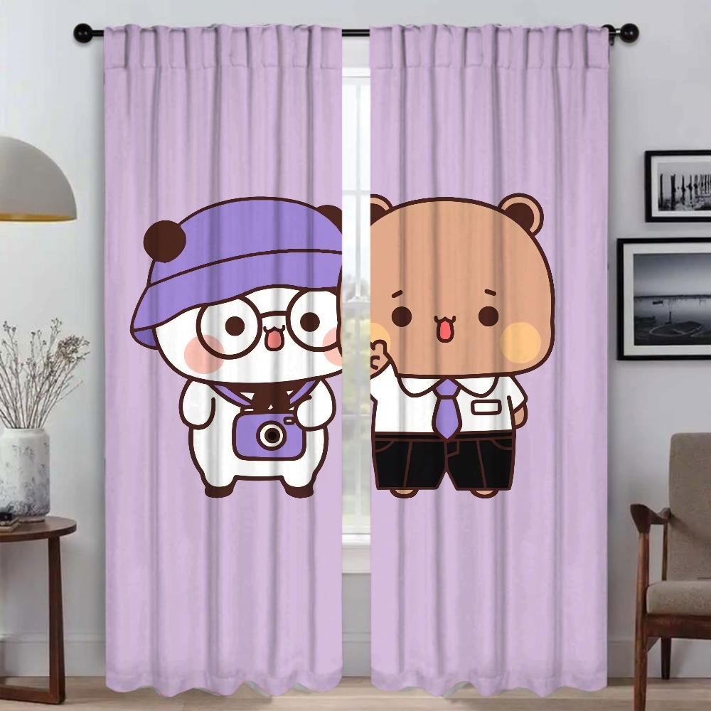 Bubu and Dudu Elegant Room Curtains for Living Room Blackout Curtains 2 Pieces Halloween Decoration Partition Shades Curtain