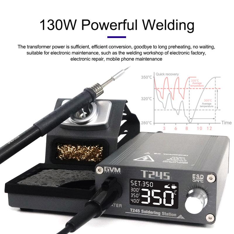 GVM T245 Soldering Station Warming Automatic Sleep 2S Mobile Phone Repair Constant Temperature 130W Soldering Station