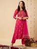 GoSriKi Women's Cotton Blend Printed Straight Kurta with Pant & Dupatta (NOV-Pink-GS_5XL_Pink_XXXXX-Large)