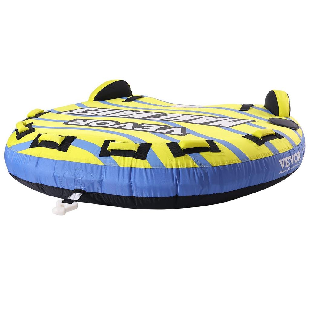 Towable Tube for Boating, 1-3 Riders Inflatable Towable Tube with Bumper Fins, 510 Lbs Water Sport Towable Tubes for Boats To Pull, Full Nylon Cover,