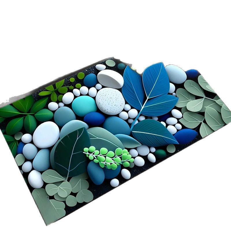 Luxuriöse 3D-Kiesel Diatomeenerde Fußmatte - Schnelltrocknend & Wasserabsorbierend für Eingang & Badezimmer