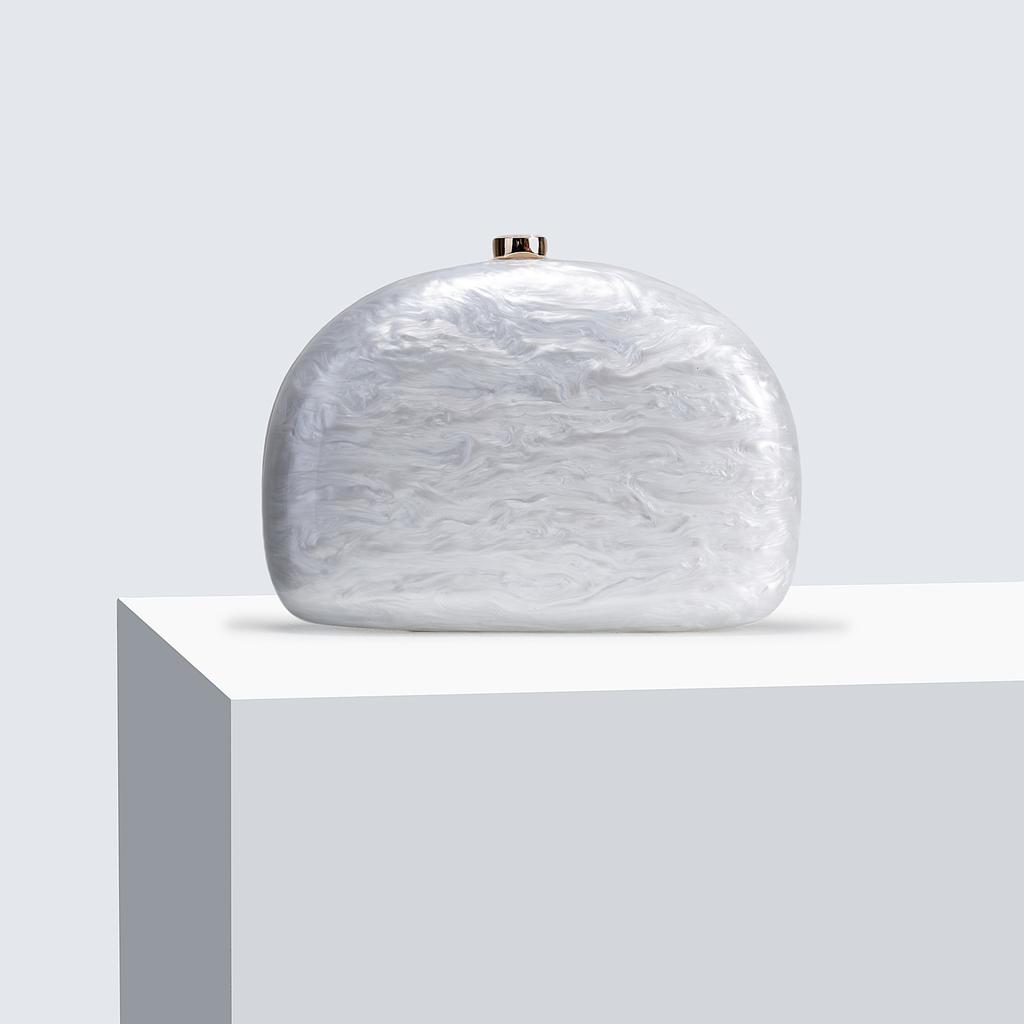 Women'S Semicircular Pressing Acrylic Dinner Bag One Shoulder Oblique Cross Wedding Banquet Clutch Bag