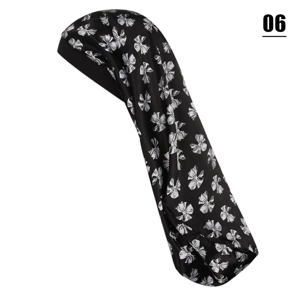 Fashion Hair Care Bonnet Long Satin Hair Band Nightcap Curly Cap Sleep Hats Chemo Cap