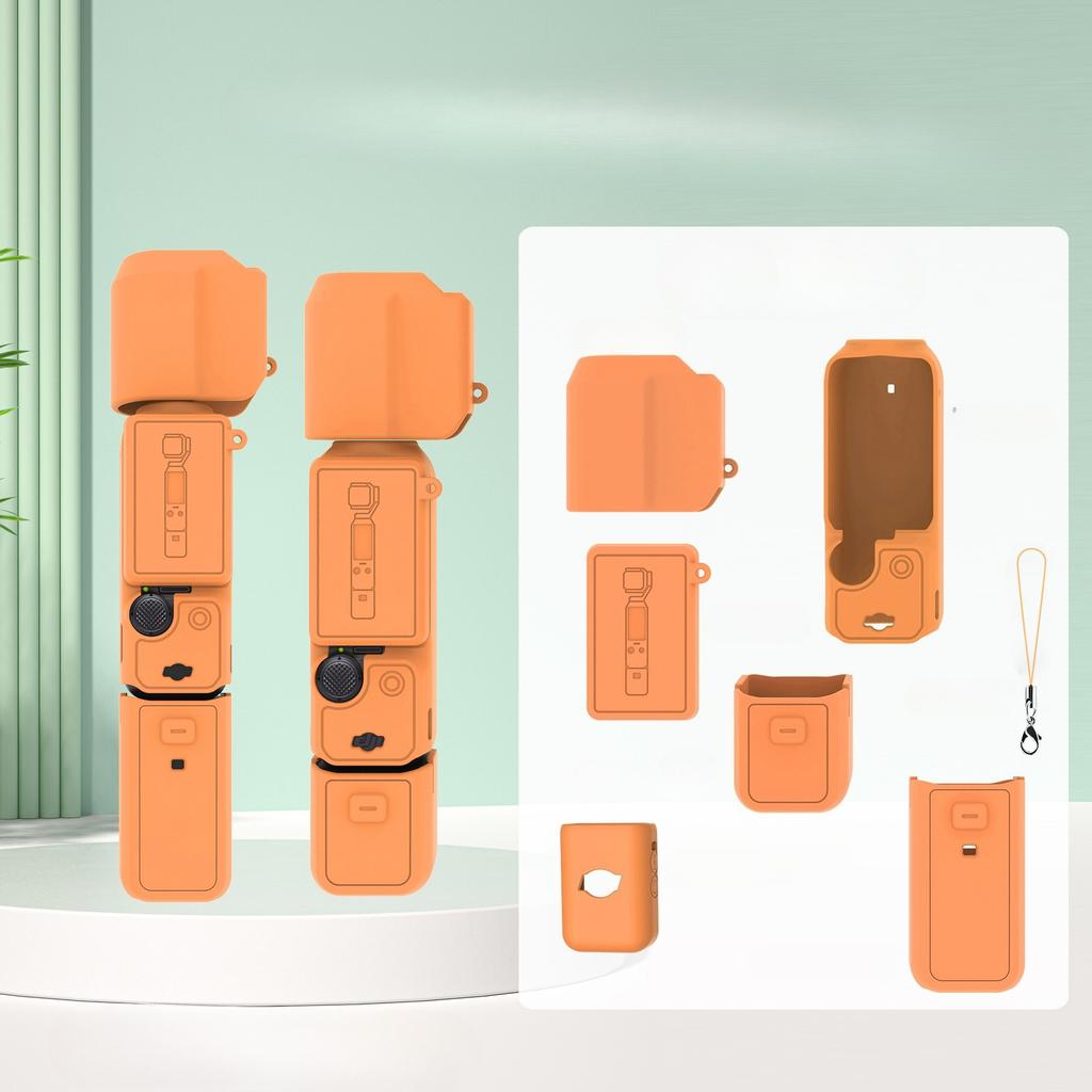 Silikonowe Etui do DJI OSMO Pocket 3 i Akcesoriów Ochrona 360° Jednolity Kolor Różowy Czarny Szary Niebieski