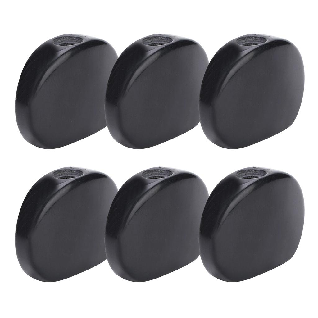 6 Pcs Guitar Tuning Peg Buttons Oval Black Machine Head Buttons Guitar Replacement Parts Instrument Accessory