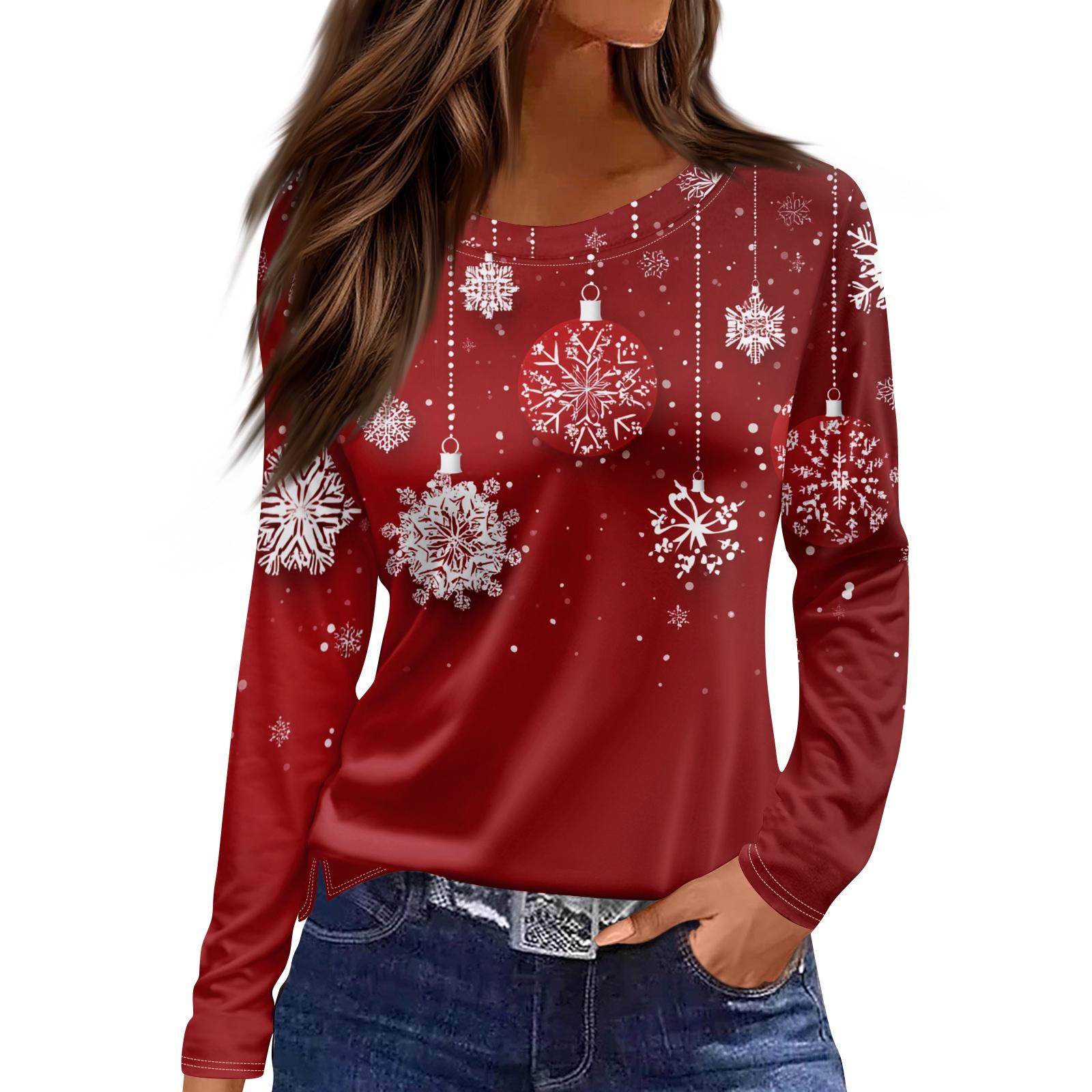 

Женская модная повседневная футболка с круглым вырезом и разрезом по низу, длинный рукав, свободный принт XL винный